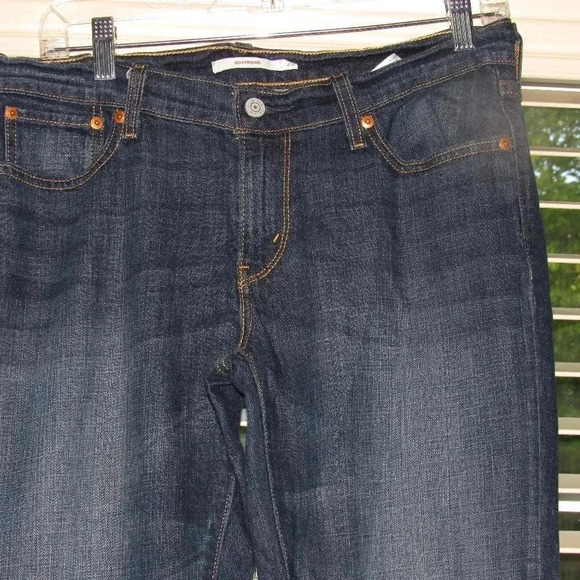 LEVI'S STRAUSS Boyfriend Dark Wash Jeans Size 29 - Picture 2 of 5